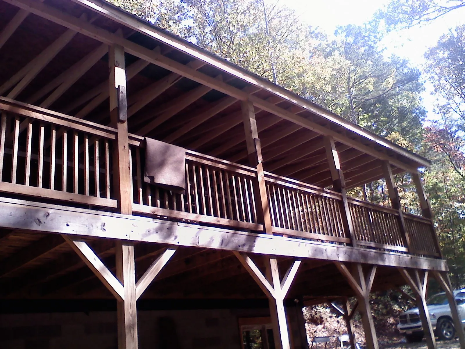 Timber framing under a new elevated porch and deck — Roof Leak Repair in Reedville by Roofing Brothers